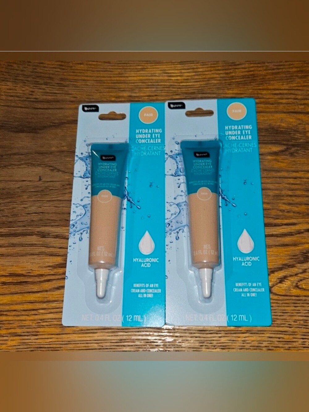 2 x B. Pure Hydrating Under Eye Concealer in Fair 0.4fl oz BNIB